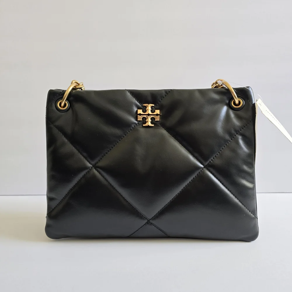 Tory Burch Small Kira Diamond Leather Crossbody Bag Black - Picture 2 of 10
